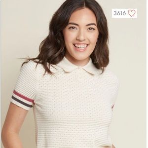 Polo Short Sleeve Sweater in Ivory
By ModCloth M